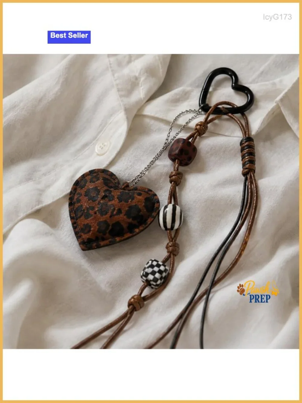 Leopard Print Plush Bag Charm Keychain, Chunky Y2K Rope Cheetah Purse Decor